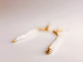 Gold-Plated Baroque Stick Pearl Drop Earrings
