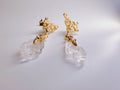 Ice Crystal & Gold Branch Statement Earrings