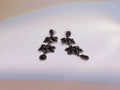 Black Gunmetal CZ Flower Drop Earrings