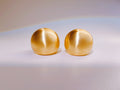 Brushed Gold Dome Stud Earrings