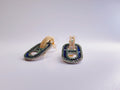 Full Pavé Teal Cubic Zirconia Oval Stud Earrings