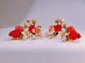 Strawberry Bloom Garden Statement Earrings