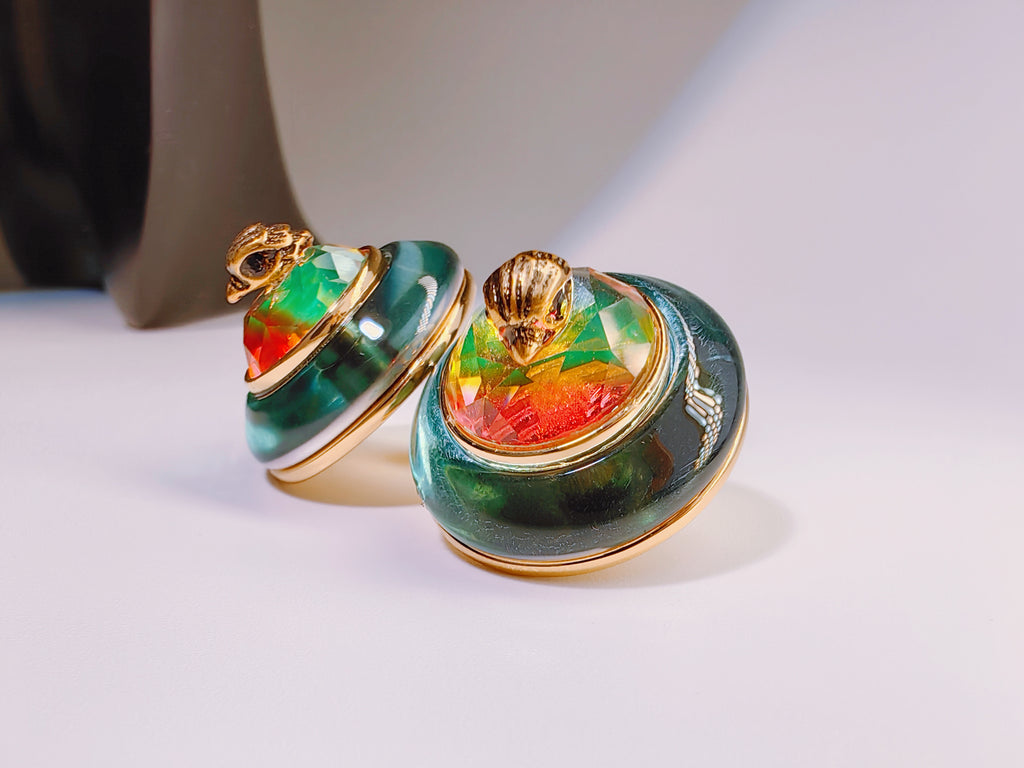 Emerald Aviary Falcon Statement Studs