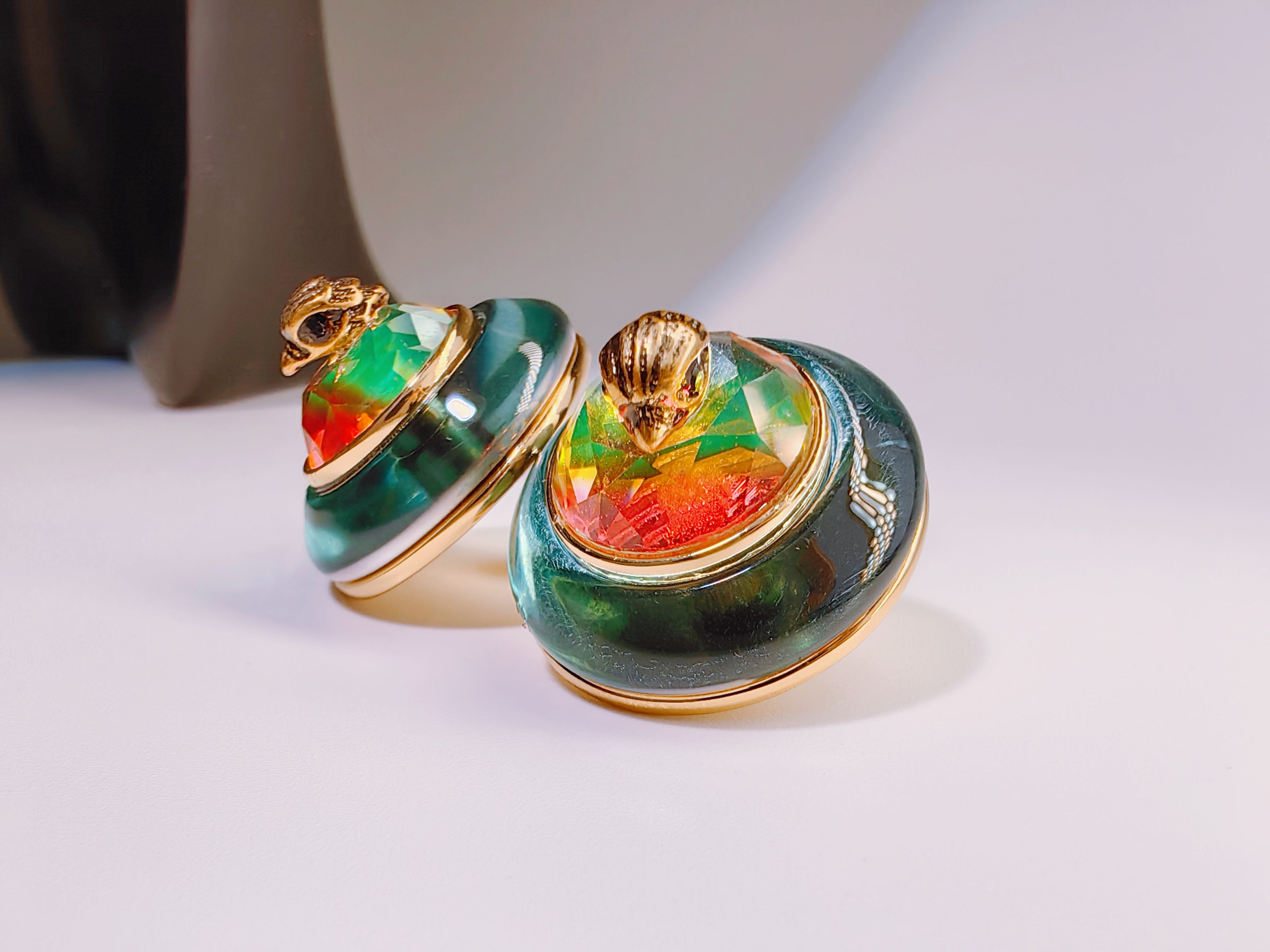 Emerald Aviary Falcon Statement Studs
