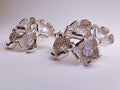 Silver-Tone CZ Flower Cluster Stud Earrings