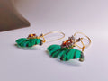 Vibrant Emerald Butterfly Enamel Earrings