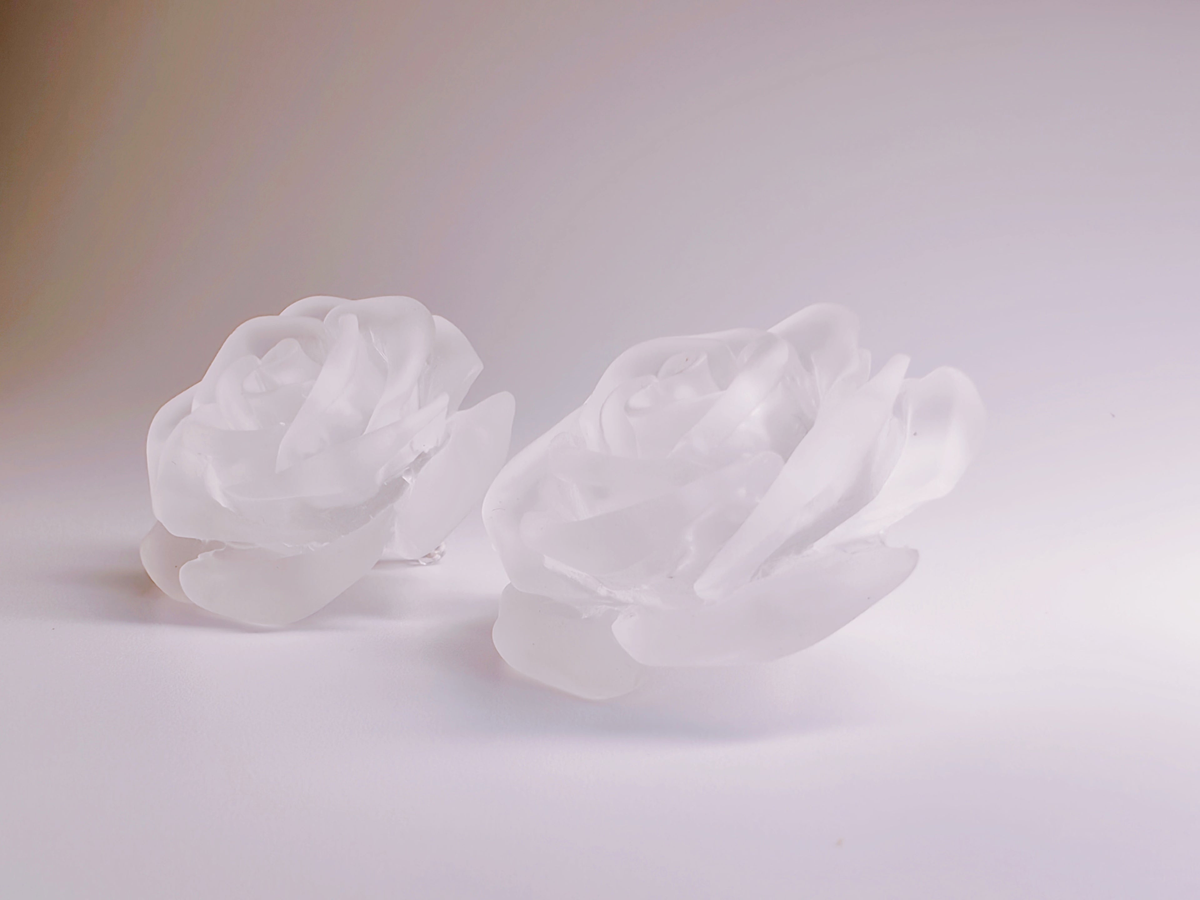 Ice Rose Matte Resin Stud Earrings
