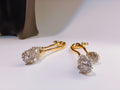 Modern Sculptural Crystal Ball Drop Earrings