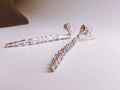 Clear Cubic Zirconia Long Bar Drop Earrings