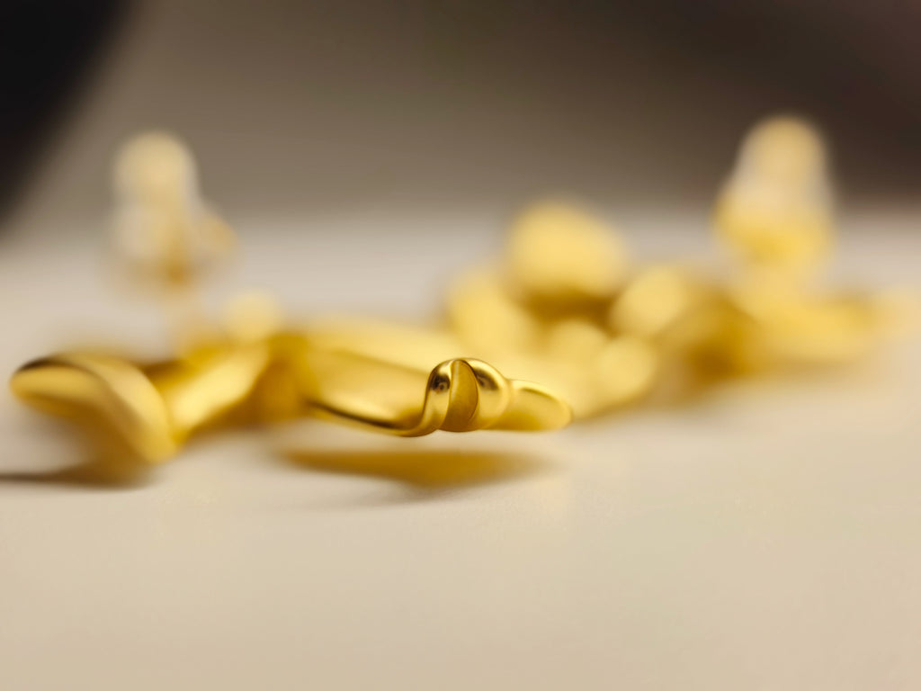 Matte Gold Orchid Flower Stud Earrings