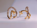 Two-Tone Gold & Silver Plated Crystal Crossover Hoops