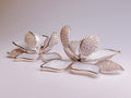 Silver-Plated Cubic Zirconia & Pearl Magnolia Stud Earrings