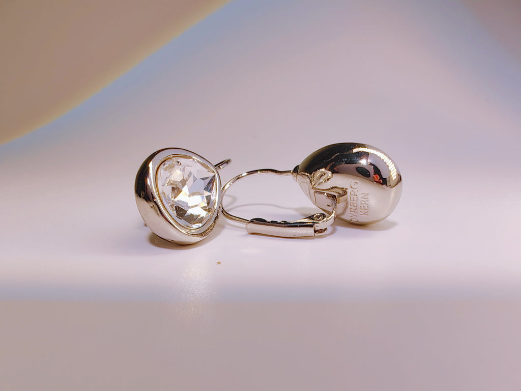 Rose Gold Bezel Set Teardrop Clear Cubic Zirconia Hook Earrings