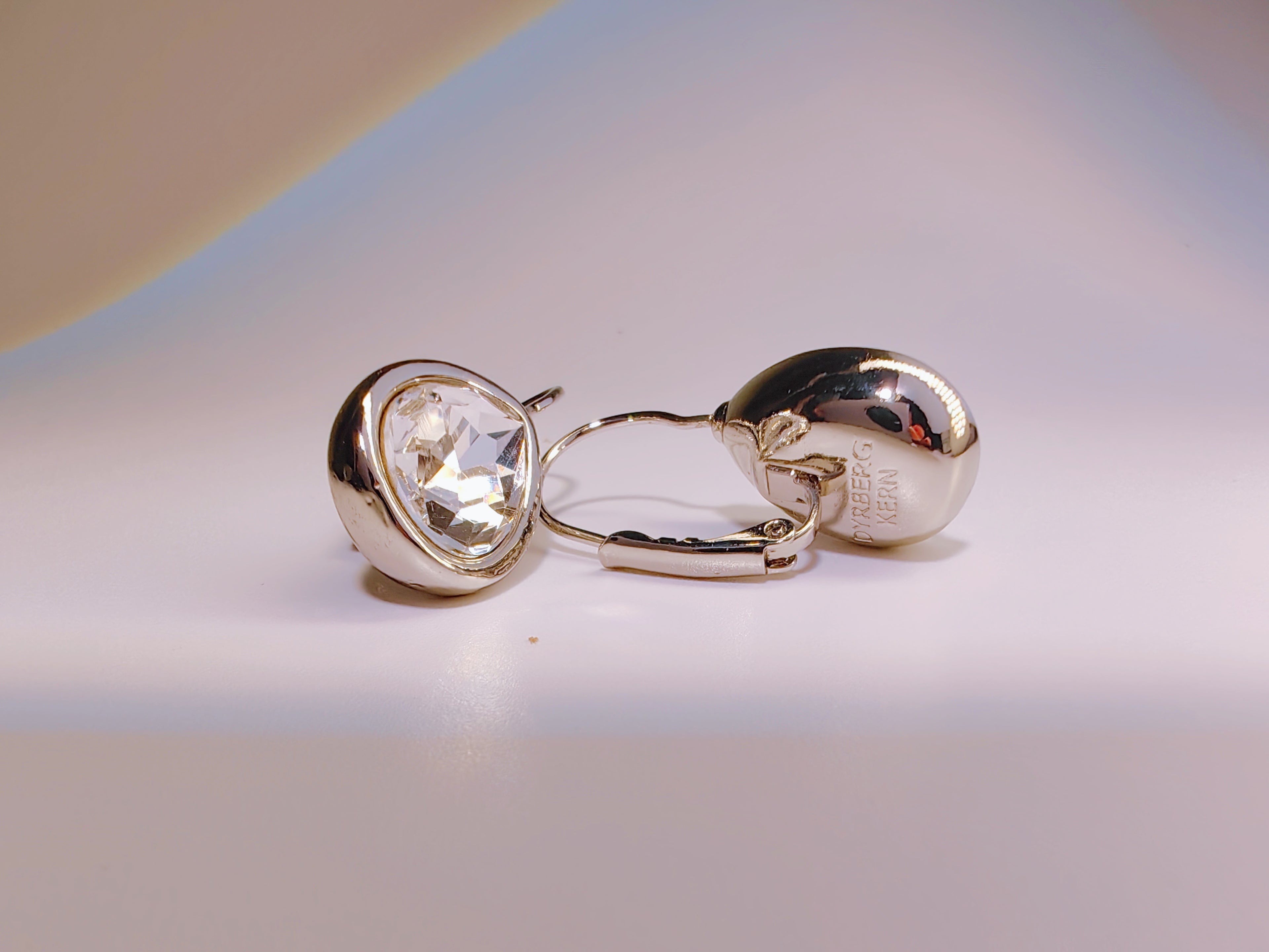 Rose Gold Bezel Set Teardrop Clear Cubic Zirconia Hook Earrings